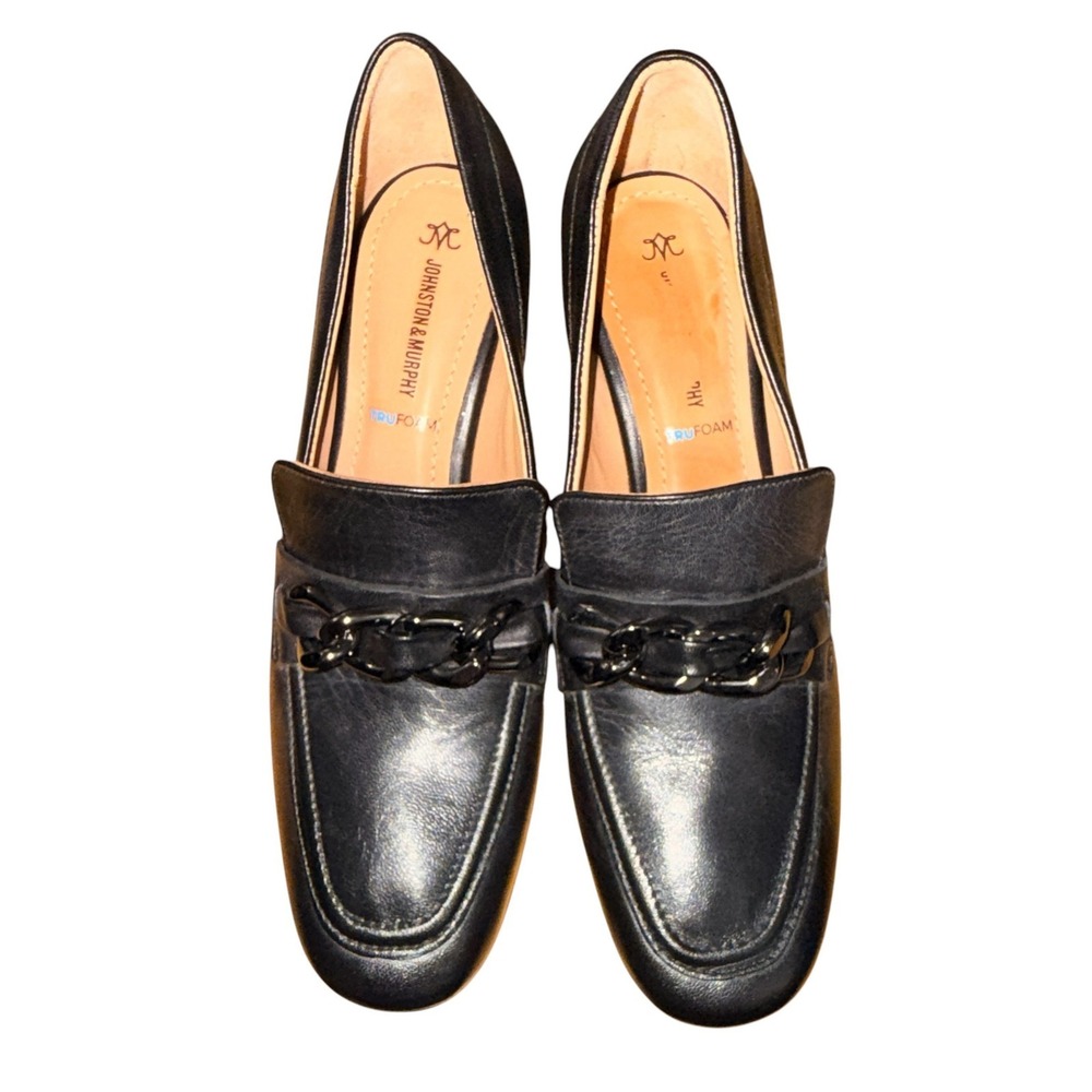 Johnston & Murphy Eleanor Chain Loafer Women 6.5M Pre-Owned Black Block 78-31635